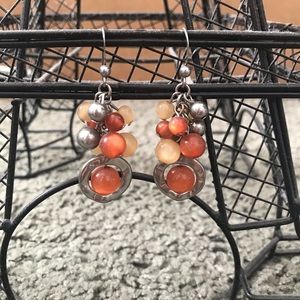 Brown Bead Dangle Earrings